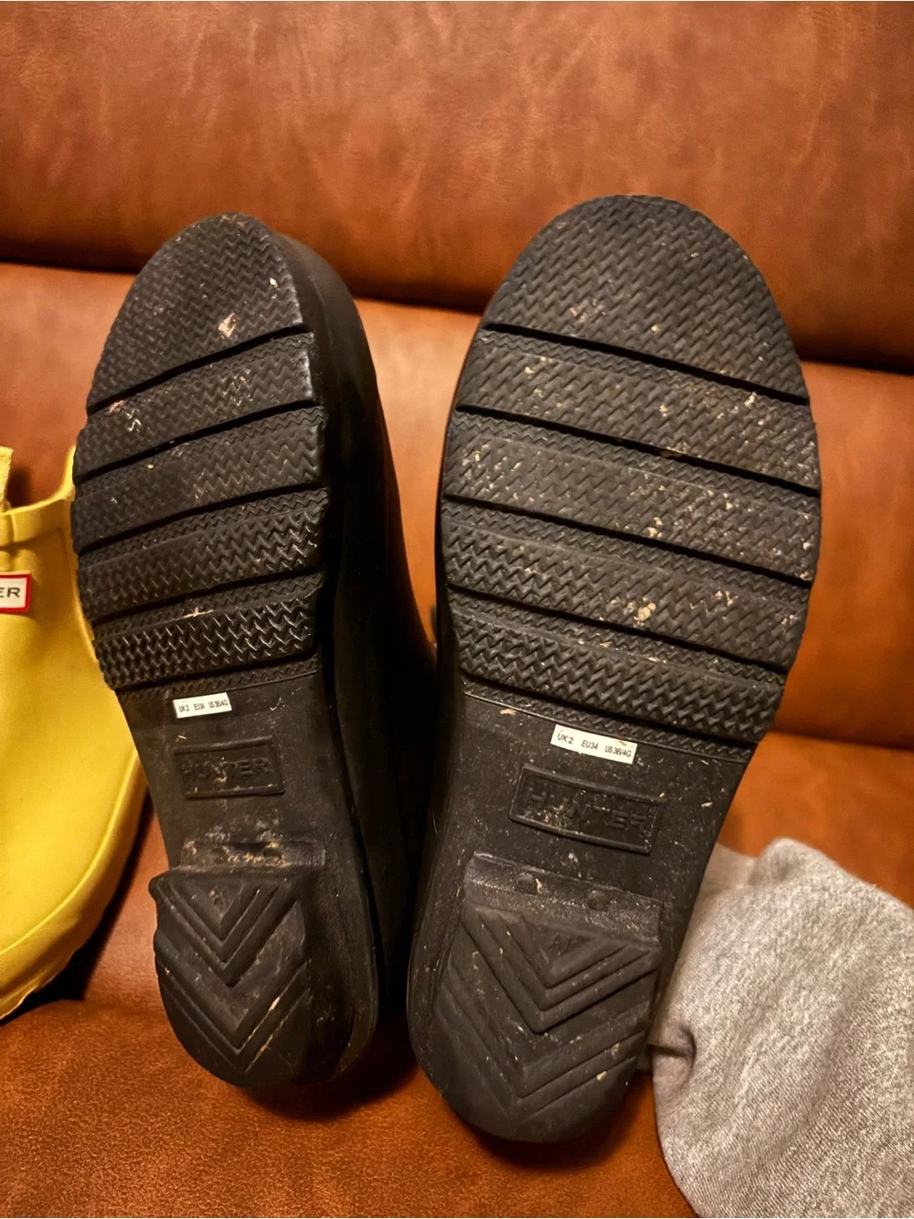 Hunter Women’s Chelsea Rain Boots in Yellow and Black